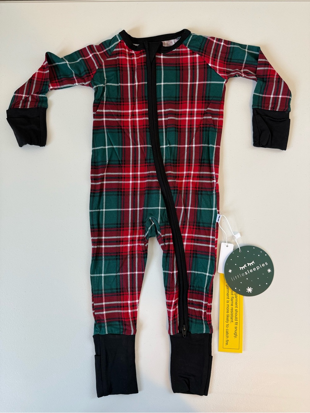 NWT Little Sleepies Fireside Plaid Zippy 3-6 months